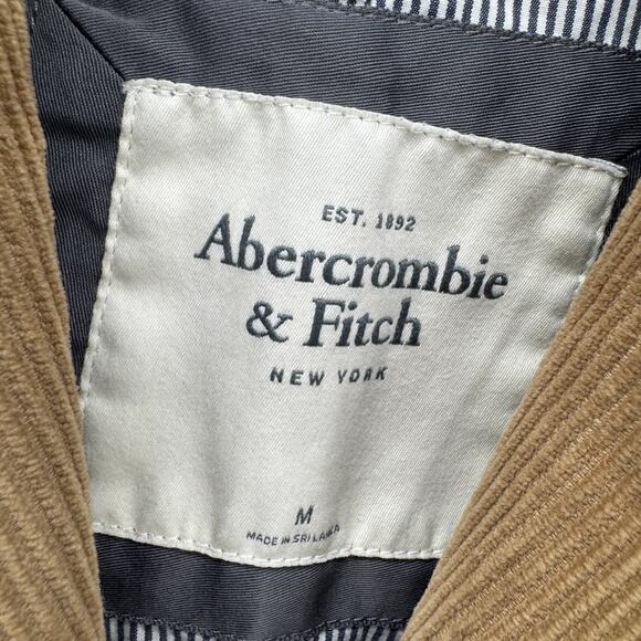 Abercrombie & Fitch Corduroy Blazer Womens Medium Cropped Brown Academia Preppy - Picture 2 of 9